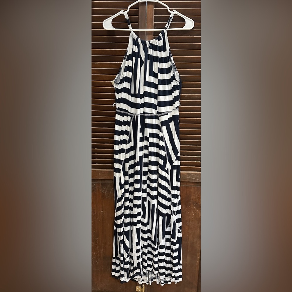 Gap Navy + White Maxi Dress